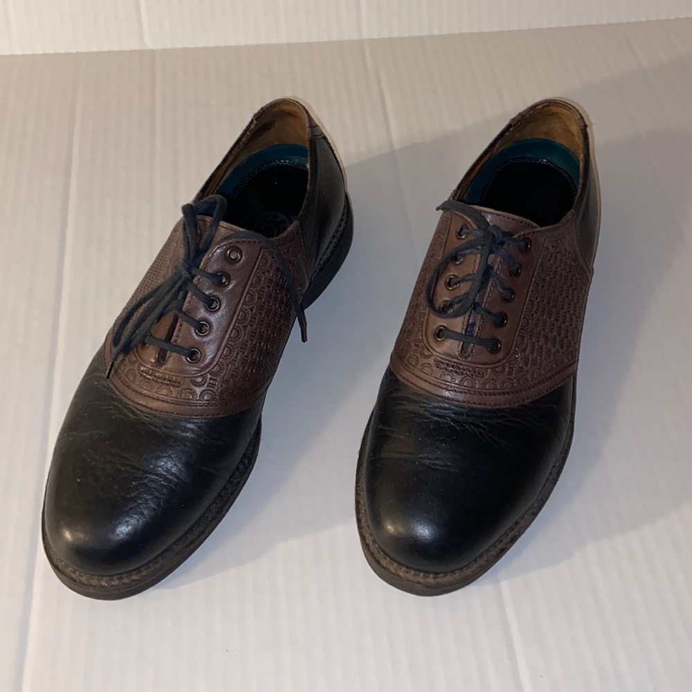 H. S. Trask Brown Leather Lace Up Two Tone Oxford Size 9 M Shoes